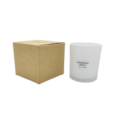 China Home Decoration 300ml Frosted White Glass Jar With Customized Box for sale