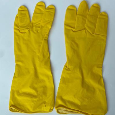 China Cleaning ; Housework ; Kitchen ; Yellow Latex Household Tableware Gardening Rubber Gloves for sale