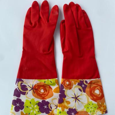 China Cleaning ; Housework ; Kitchen ; Reusable Rubber Long Sleeves Kitchen Dishwashing Gloves Household Gardening Cleaning Gloves for sale