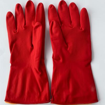 China Cleaning ; Housework ; Kitchen ; Kitchen Gardening Rubber Cleaning Gloves With Household Dishwashing Latex Warm Coating Waterproof Gloves for sale