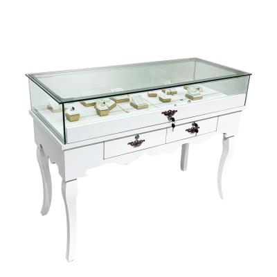 China Counter Jewelry Accessories Shop Nakajima French Glass Jade Display Cabinet for sale