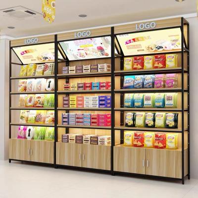 China Popular Multifunctional Food Display Rack Store Display Rack Display Cabinet for sale