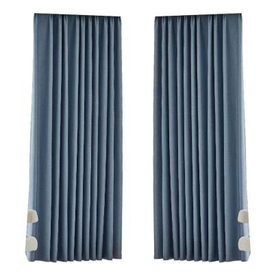 China Blackout Hot selling cost-effective double-sided linen black blackout curtains for household use for Living room curtains for sale