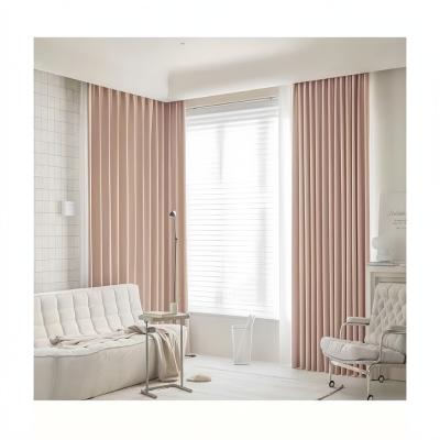 China Blackout Factory Supply Two Sides Same Modern Solid Linen Style Sunshade Curtains For Bedroom for sale