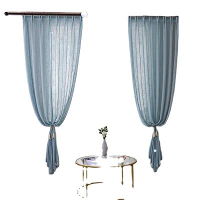 China Breathable Factory Supply Linen Style Transparent Sheer Voile Curtain Fabric for the Living Room for sale