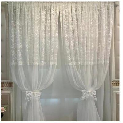 China Shrink-Resistant China factory wholesale home decorative living room embroidery sheer curtain with lace for sale