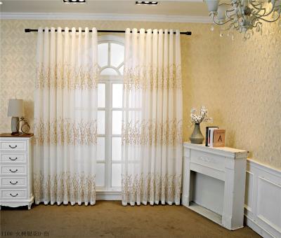 China Breathable Sheer Curtain For Living Room With Embroidery Blossom Curtain Panel for sale