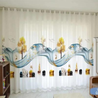 China Flame Retardant Elegant 3d Printed Window Curtain For Home Decoration for sale