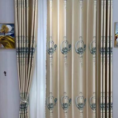 China Blackout Factory supply luxury jacquard floral design blackout decorative window curtain fabricsPopular for sale