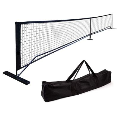 China High Quality Practice Custom Logo Steel Outdoor Pickleball Net USAPA Material Shaft+fiberglass Pole Portable Durable Tennis Net for sale