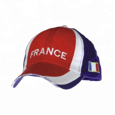 China COMMON Contrast 3 Color France Embroidery Sports Cap Promotional Hat for sale