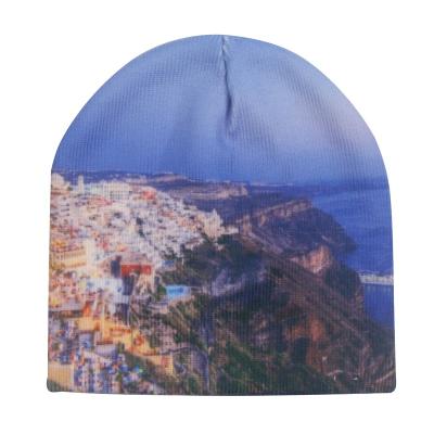 China JOINT Colorful Fancy Custom Sublimation Heat Printed Knit Beanie for sale