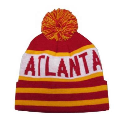 China COMMON Atlanta Pom Pom Cheap Custom Winter Hats Knitted Hat for sale