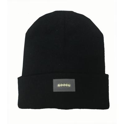 China New Design Beanie With Led Light Acrylic Custom Made COMMON Unisex Winter Knitted Winter Hat for sale