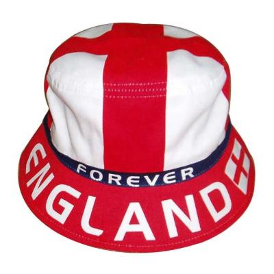 China Cheap character England promotion country flag printing bucket hat, wholesale polyester OEM bucket hat, cotton lead hat for sale