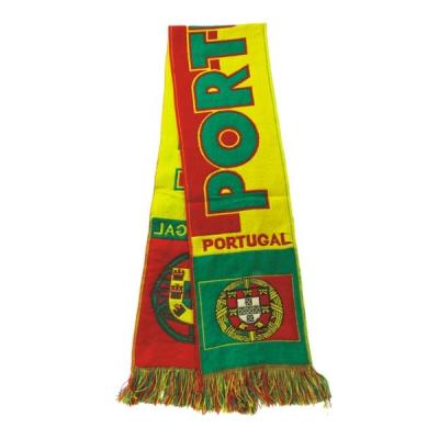 China Long Customized Football Fan Cheap Portugal Woven Woven Scarf Football Scarf for sale