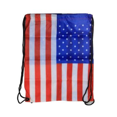 China Wholesale custom America style sublimation cosmetic drawstring bag 2019 large capacity logo embroidery or screen printing gift bag for sale