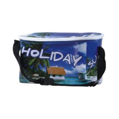 China Waterproof Customized PVC Insulated Cooler Sack Lunch Bag With Landscape Print for sale