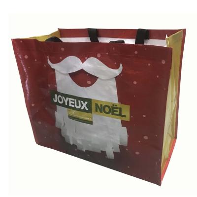 China MERRY CHRISTMAS Handled PP WOVEN SHOPPING BAG for sale