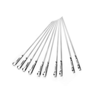 China Good Easily Cleaned Selling Products Reusable Stainless Steel BBQ Metal Grilling Skewer Sticks BBQ Skewer for sale