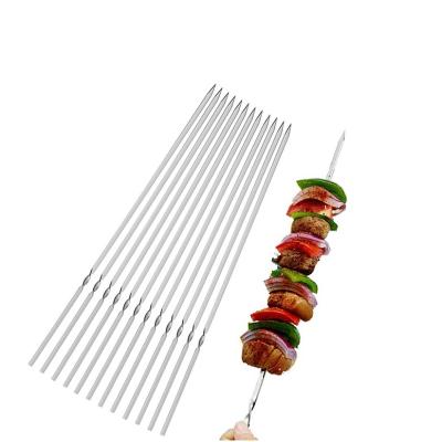 China Factory BBQ Skewer Rack Custom High Quality Easily Cleaned Kebab Skewer GRILL Steel Skewer for sale