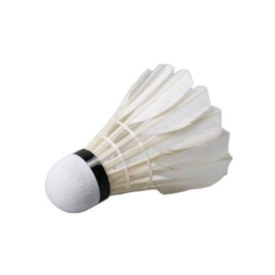 China Two Layer Cork Color China Made Weight 5g Duck Badminton Indoor Use Shuttlecock White Feather for sale