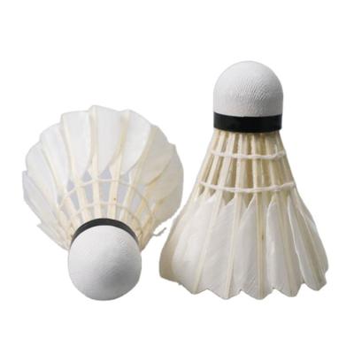 China Cork Color Top Quality Cost Performance Two Layer Duck Feather Shuttlecock White Duck Badminton Indoor Use for sale