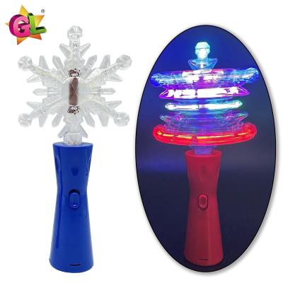 China Plastic Light up toys 7 light up spinning snowflake wand led toys for kids Manufacturers wholesale direct sales for sale