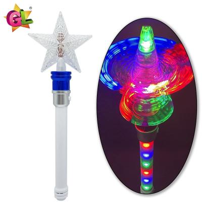 China Plastic Light up toys 12 light up spinning star wand led high speed rotating star stick glow in the dark for sale