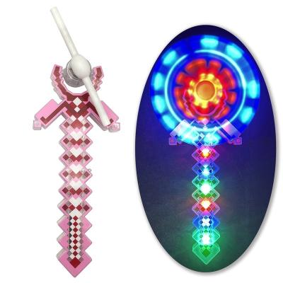 China Plastic Light up toys light up pixel windmill led changing pattern spinner wand electric lighted windmill toy for kids for sale