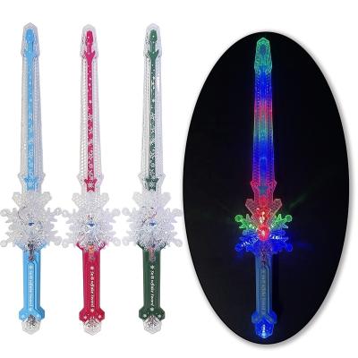 China Plastic Light up toys light up snowflake sword 13 lightsaber with sound novelty toy 2023 gift for kids birthday party for sale