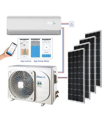 China DEYE Portable Household Solar Powered Air Conditioner 12000BTU 18000BTU 24000BTU ACDC Hybrid Easy Installation Split Hybrid for sale