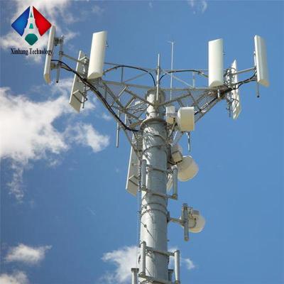 China telecommunication antenna steel mast and communication single pipe galvanized single pole tower single pole tower for sale