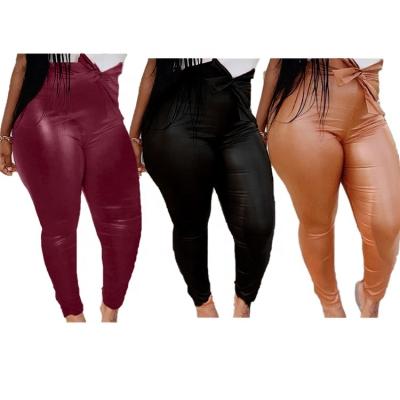 China B2156- spring 2021 QUICK DRY fashion 4xl plus size women clothing pu leather pants for sale