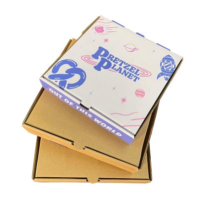 China Wholesale Custom Printed Size Color Kraft Paper Corrugated Food Pizza Packaging Box with Logo for sale