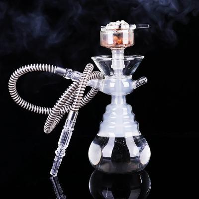 China Eco-friendly High Borosilicate Glass Shisha Pipe With Charcoal Holder Home Using Glass E Hookah Set for sale