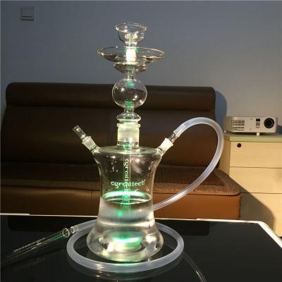 China Eco-friendly High Borosilicate Glass Shisha Pipe With Charcoal Holder Home Using Glass E Hookah Set for sale