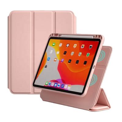 China New Arrival Magnetic Auto-sleep for iPad 9.7 inch 2018 Liquid Silicone Magic Tablet Case with Pencil Holder for Ipad 6th 5th Generation, Pink for sale