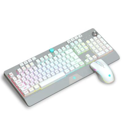 China Plug and Play RGB Backlit Keyboard Mouse Set Mechanical Feeling USB Wired Keyboards Multimedia Mouse 2400DPI Ergonomic Gaming Keyboard PC for sale