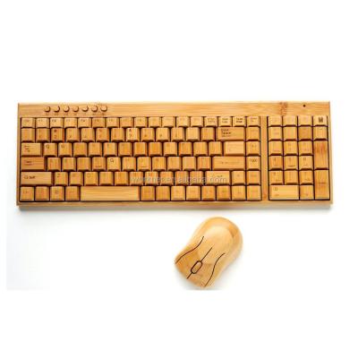 China Natural Handmade Wireless Bamboo Wooden Keyboard and Mouse Combo Denmark Standard Keyboard New Products for sale