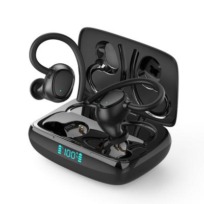 China New Durable TWS Wireless Earphones With Mic Sport Ear Hook LED Display Wireless Headphones High Fidelity Stereo Waterproof Headsets for sale