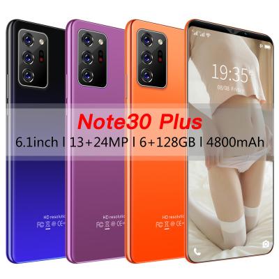 China Dual SIM Card 2022 NEW 6.1Inch Note30 Plus Global Version 4800mAh Fullscreen Android Celular 6+128GB 13+24MP Mobile Phone Cheap Smartphone for sale