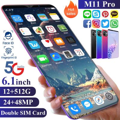 China Dual Pro 7.3Inch 12+512GB MT6889 CPU 24+48MP 6000mAH Android Smartphone SIM Card Global Version M11 Full Screen for sale