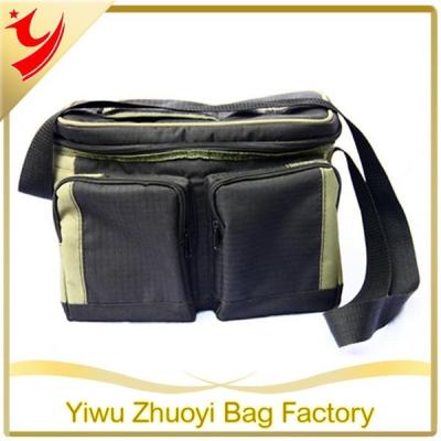 China Black Food Cooler Oxford Bag With Strong Double Shoulder Front Pocket for sale