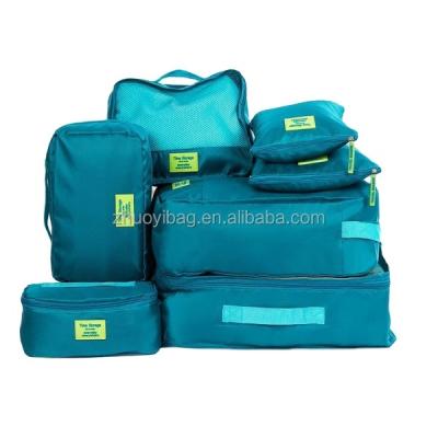 China Package for 7Pcs Clothes Travel Storage Cloth and Cosmetic Bags in Nylon and Mesh and Series Zippered Bags for sale