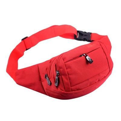 China Oxford anti-theft high quality polyester material waist bag with double layer pockets and zipper for sale