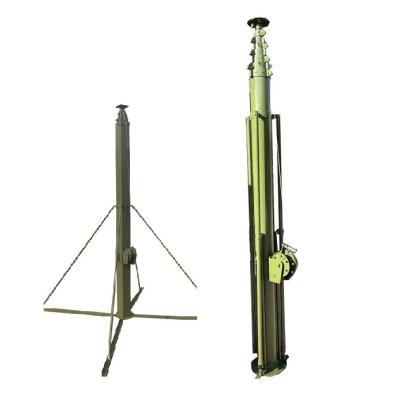 China 6063B/T5 Alloy Aluminum Military 25m Manual Telescoping Mast Guyed Antenna Tower 9m 15m 18m 20m for sale