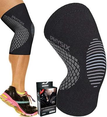 China Polyester & Cotton Amazon Best Seller Knee Pads For Running Support And Brace Knee Compression Sleeves For Men And Women for sale