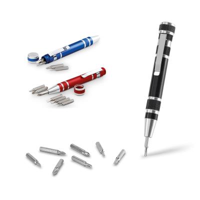 China Promotion Steel 8 in 1 Mini Pen Shape Screwdriver Set Pocket Screwdriver for sale