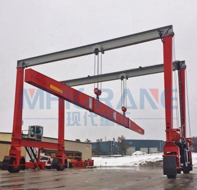 China Gantry Crane MGK Type Double Girder Gantry Crane Solid Rubber A-Frame Rubber Tire Gantry Crane For Sale for sale